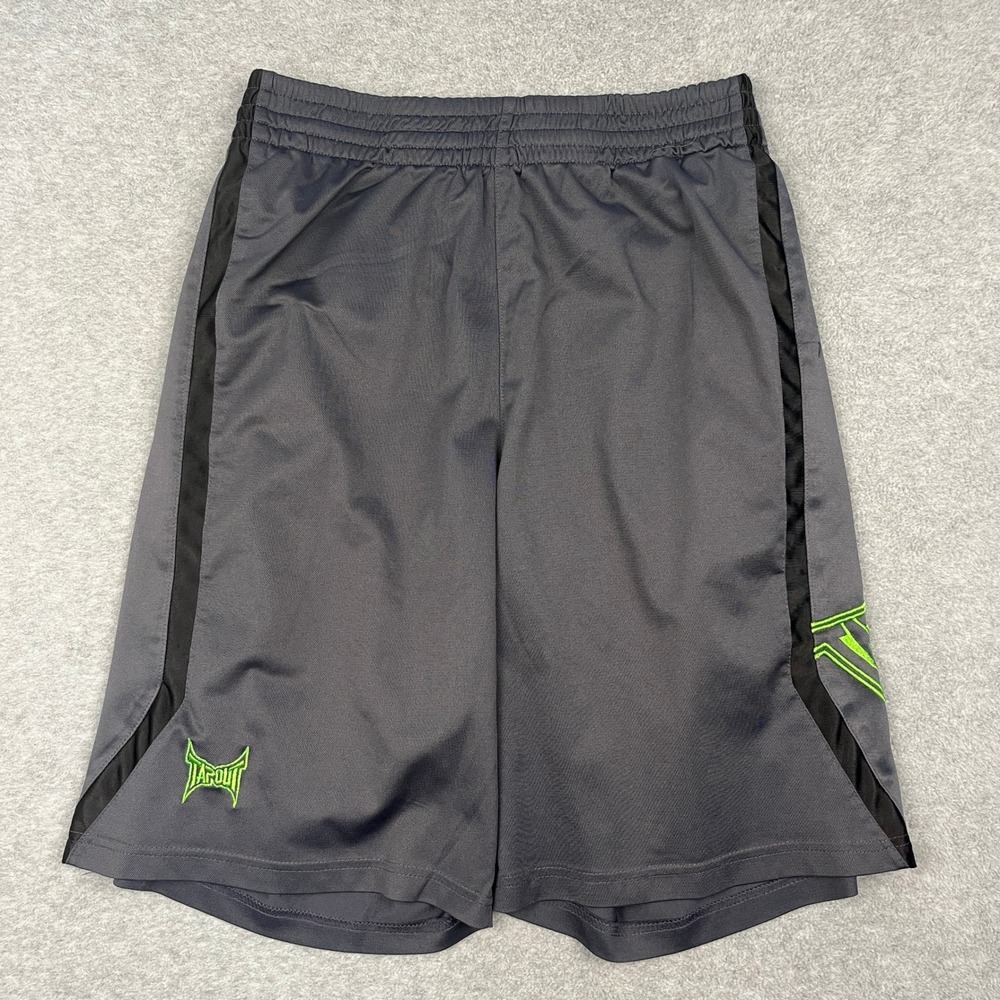 Y2k Tapout Athletic Shorts Men M Gray Activewear Gym MMA Embroidered Logo